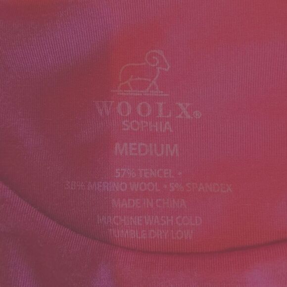 Woolx Sophia Womens Size M Pink Wool Tencel Blend Long Sleeve Bodysuit Top - Picture 12 of 12